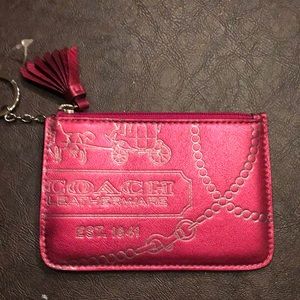 Coach small wristlet with Key chain NWOT